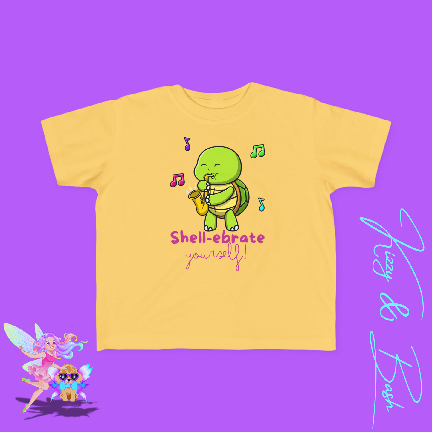 Saxophone Playing Turtle T-Shirt for Toddlers Fun Band Camp T-Shirt Gift for Music Lovers Funny Band Shirt Cute Music Lover Tee Feel-Good Gift Shirt Perfect Gift for Turtle Lovers Shell-ebrate Yourself Shirt for Toddler's Fine Jersey Tee