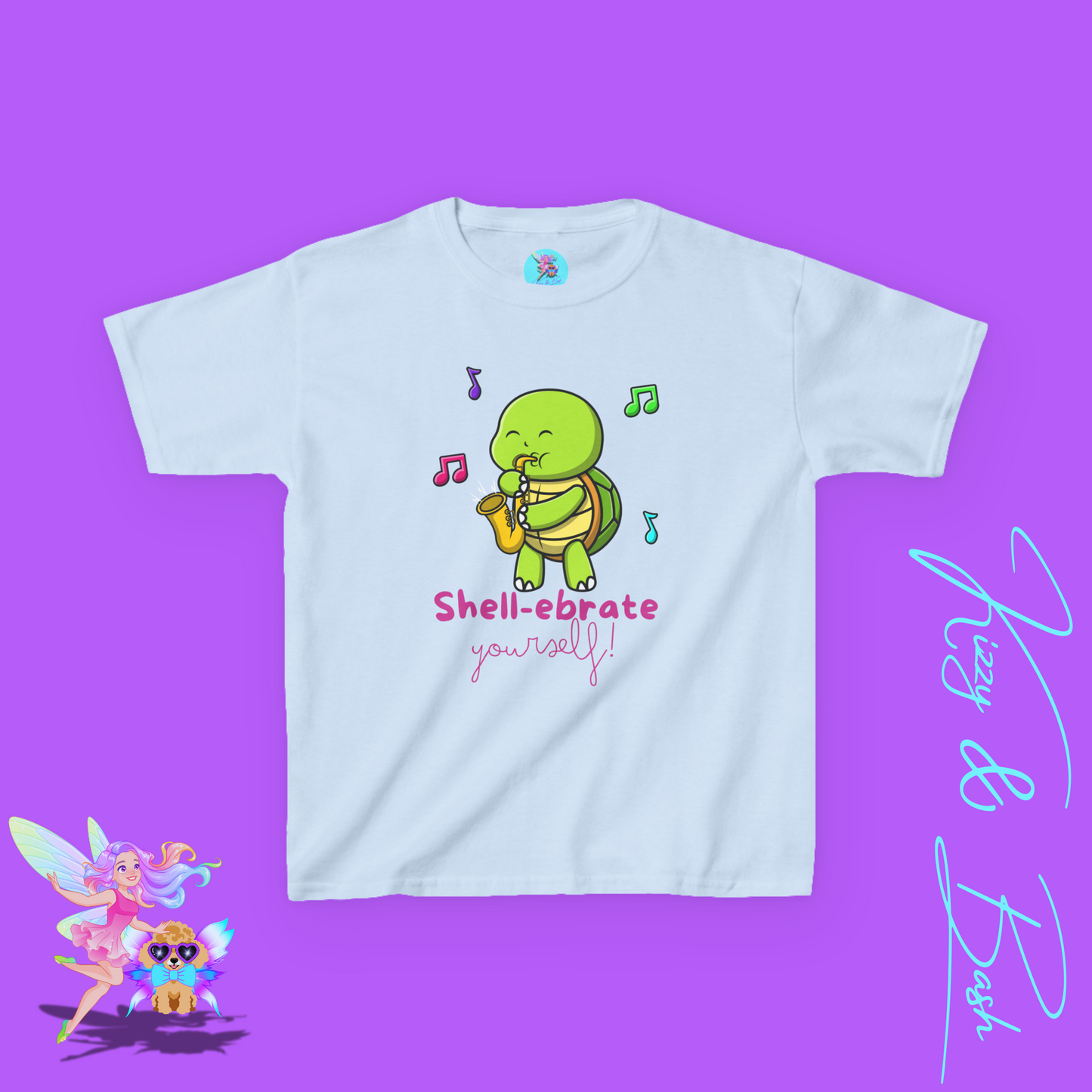 Saxophone-Playing Turtle Shirt for Kids Band Camp T-Shirt Gift for Music Lovers Funny Band Shirt Gift Band Student Gift for Turtles Lovers Motivational Shirt Self-Love Gift Idea for Kids Heavy Cotton™ Tee