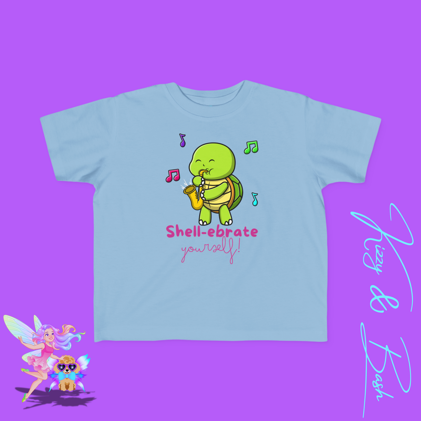 Saxophone Playing Turtle T-Shirt for Toddlers Fun Band Camp T-Shirt Gift for Music Lovers Funny Band Shirt Cute Music Lover Tee Feel-Good Gift Shirt Perfect Gift for Turtle Lovers Shell-ebrate Yourself Shirt for Toddler's Fine Jersey Tee