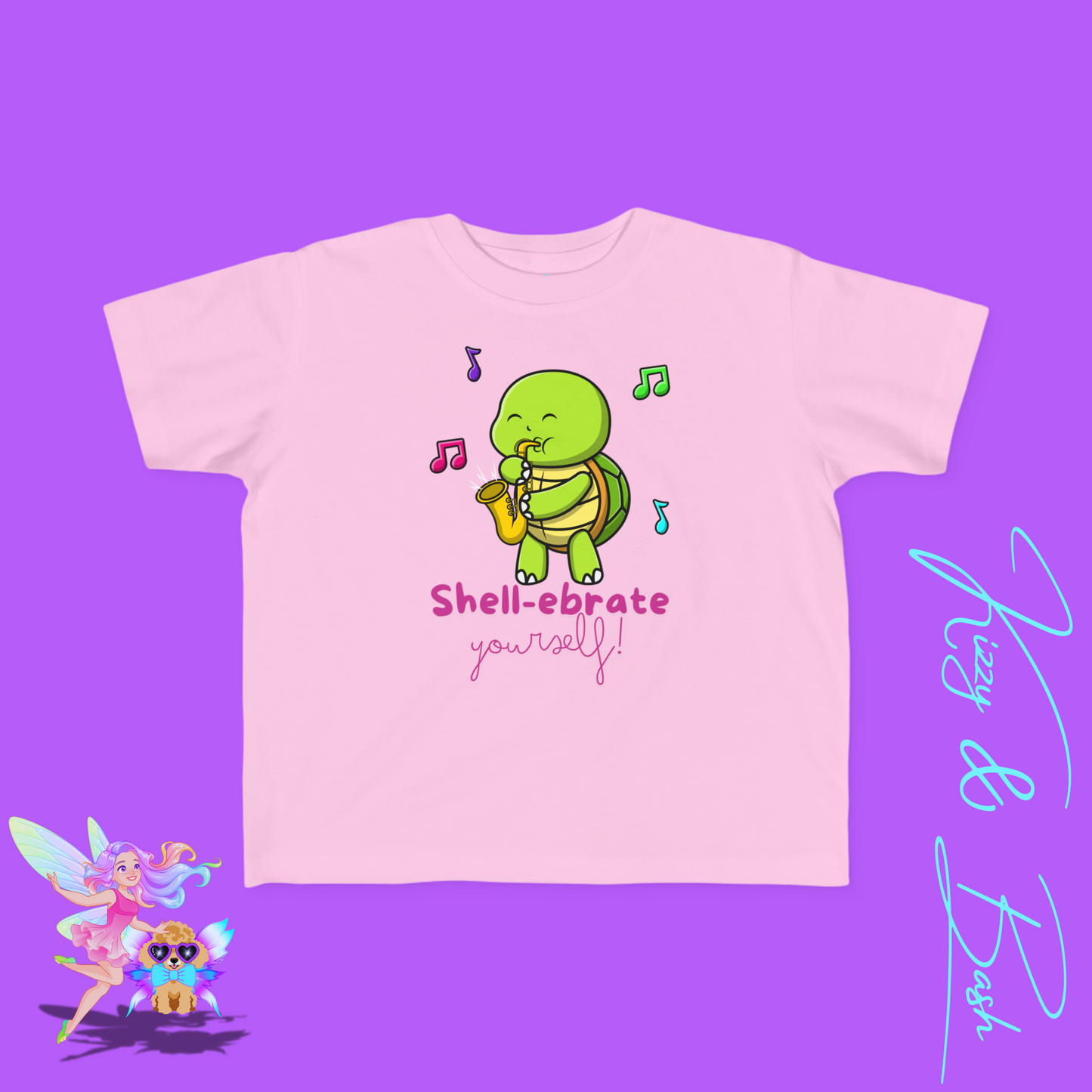 Saxophone Playing Turtle T-Shirt for Toddlers Fun Band Camp T-Shirt Gift for Music Lovers Funny Band Shirt Cute Music Lover Tee Feel-Good Gift Shirt Perfect Gift for Turtle Lovers Shell-ebrate Yourself Shirt for Toddler's Fine Jersey Tee