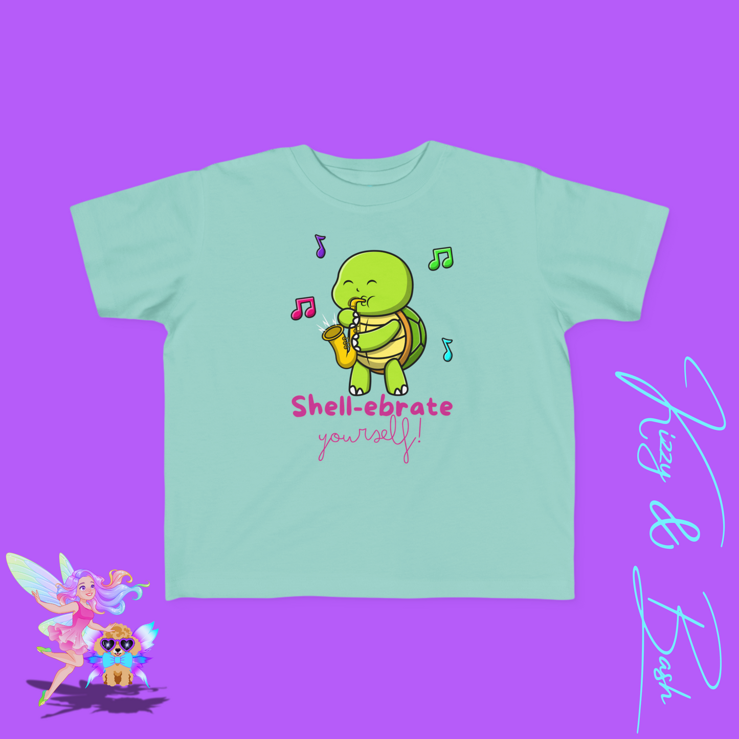 Saxophone Playing Turtle T-Shirt for Toddlers Fun Band Camp T-Shirt Gift for Music Lovers Funny Band Shirt Cute Music Lover Tee Feel-Good Gift Shirt Perfect Gift for Turtle Lovers Shell-ebrate Yourself Shirt for Toddler's Fine Jersey Tee