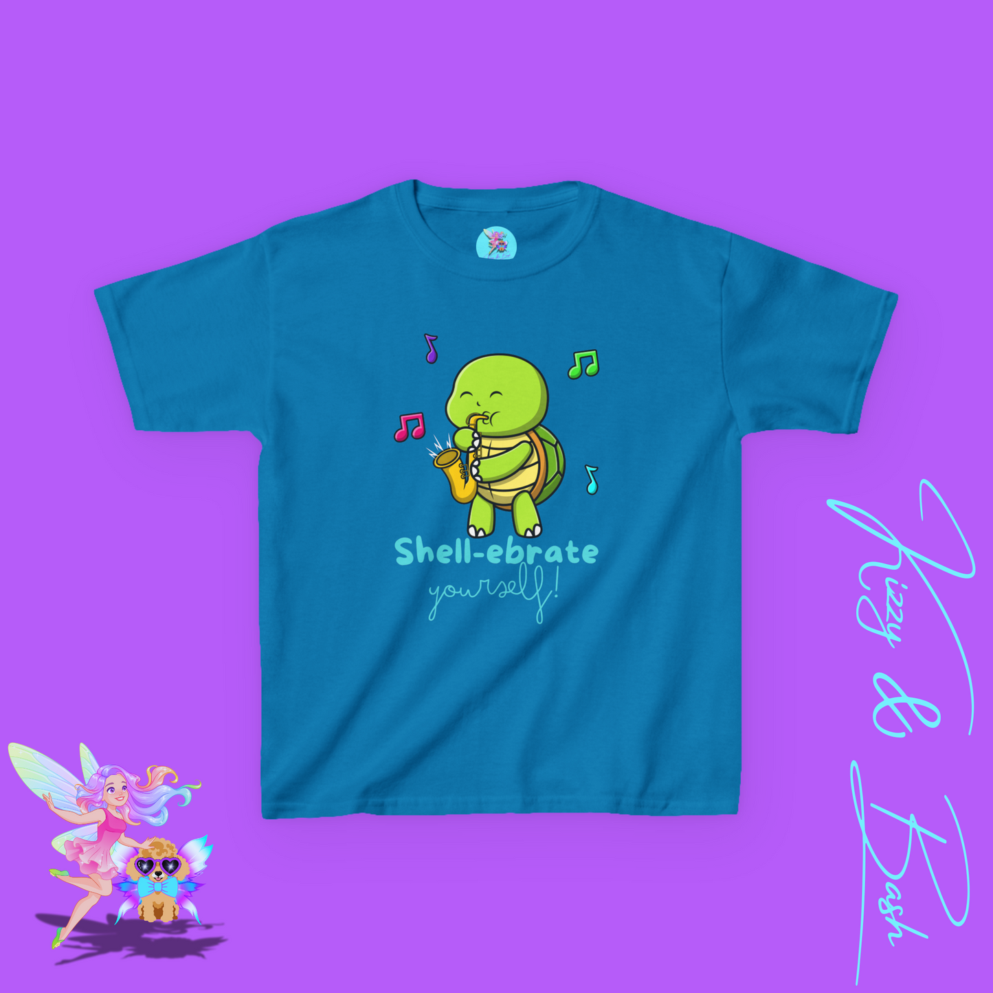 Saxophone-Playing Turtle Shirt for Kids Band Camp T-Shirt Gift for Music Lovers Funny Band Shirt Gift Band Student Gift for Turtles Lovers Motivational Shirt Self-Love Gift Idea for Kids Heavy Cotton™ Tee