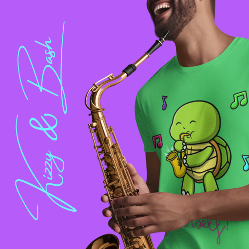 Saxophone Playing Turtle Shirt Shell-ebrate Yourself T-Shirt Funny Turtle Music Shirt Fun Gift for Music Lovers Band Camp T-Shirt  Band Student or Music Teacher Gift Adult Unisex Jersey Short Sleeve Tee