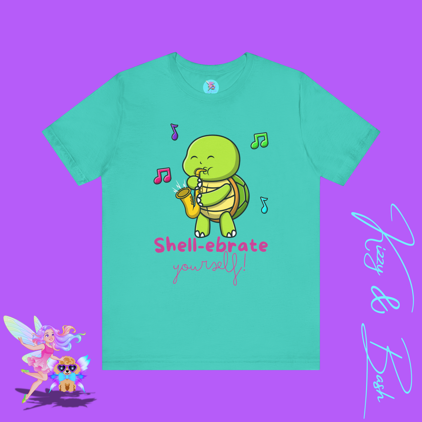 Saxophone Playing Turtle Shirt Shell-ebrate Yourself T-Shirt Funny Turtle Music Shirt Fun Gift for Music Lovers Band Camp T-Shirt  Band Student or Music Teacher Gift Adult Unisex Jersey Short Sleeve Tee